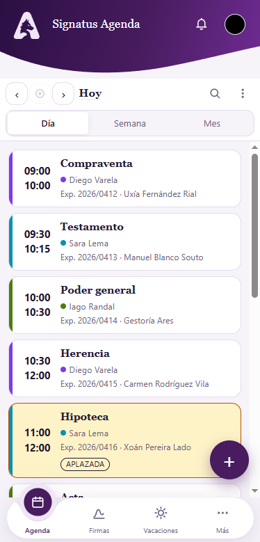 La agenda en el móvil